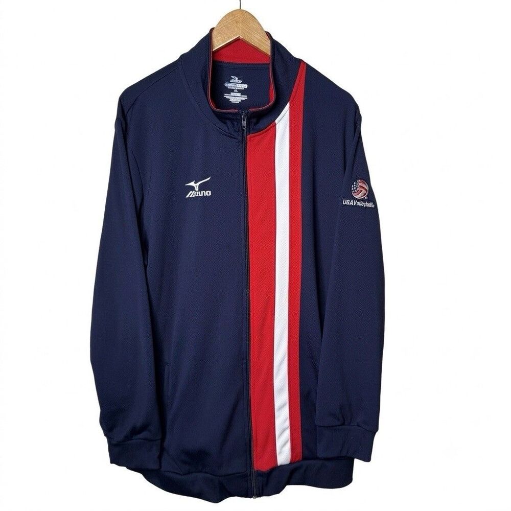 Mizuno DryLite USA Volleyball Track Jacket Mens XL Team Zip Warm Up Colorblock